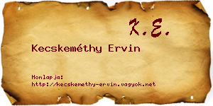 Kecskeméthy Ervin névjegykártya