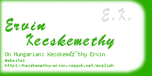 ervin kecskemethy business card